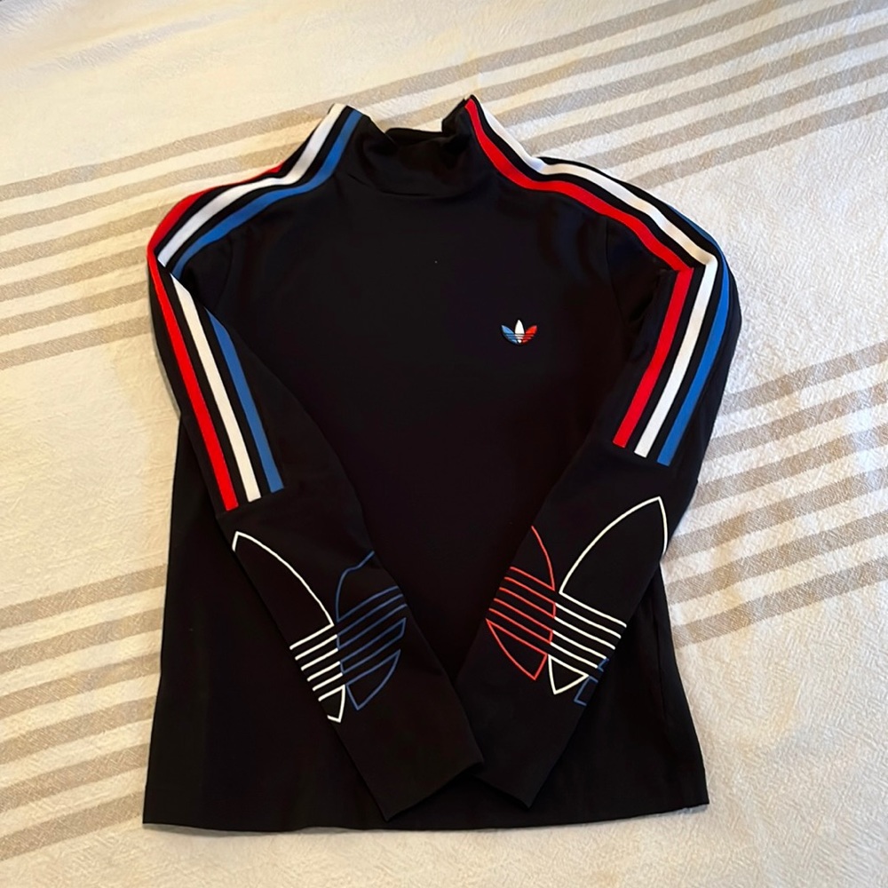 Adidas long sleeve, mock neck, athletic shirt size Small